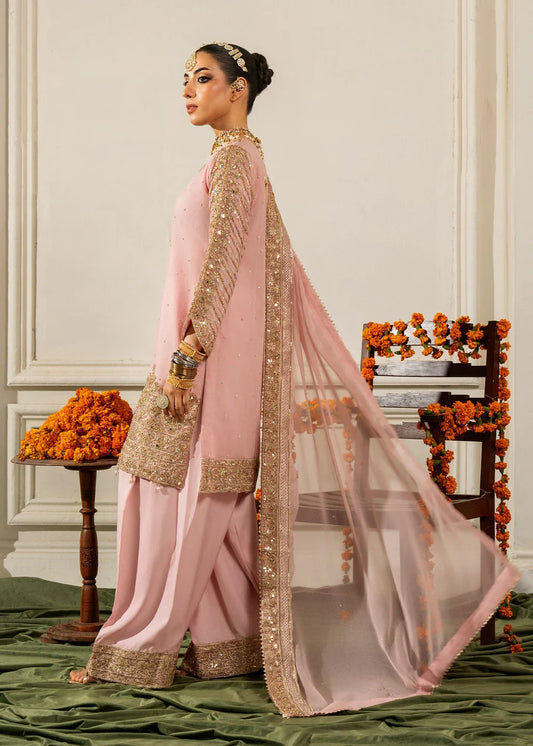 Pink 'Nida Lux' Chiffon Ladies Suit