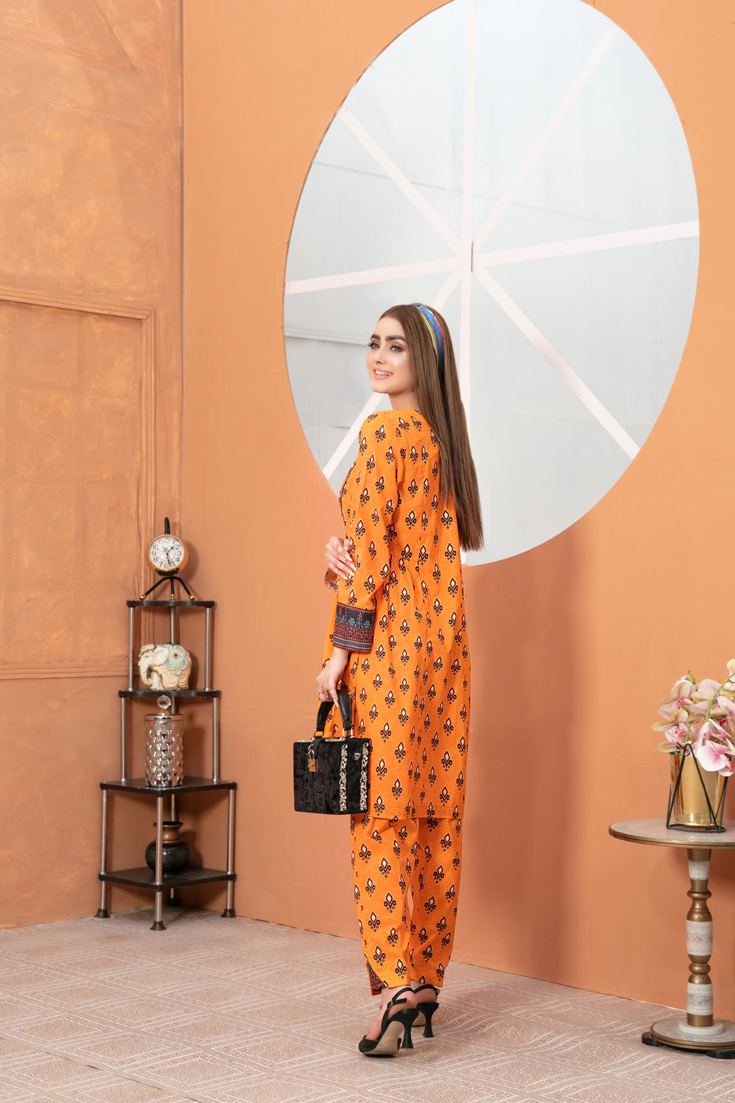 Orange Zaina by Tawakkal Fabrics Lawn Ladies Suit