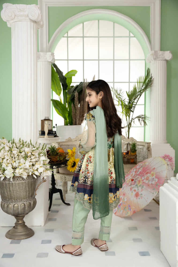 Mint Green Ally's 'Sohaye' Lawn Girls Suit