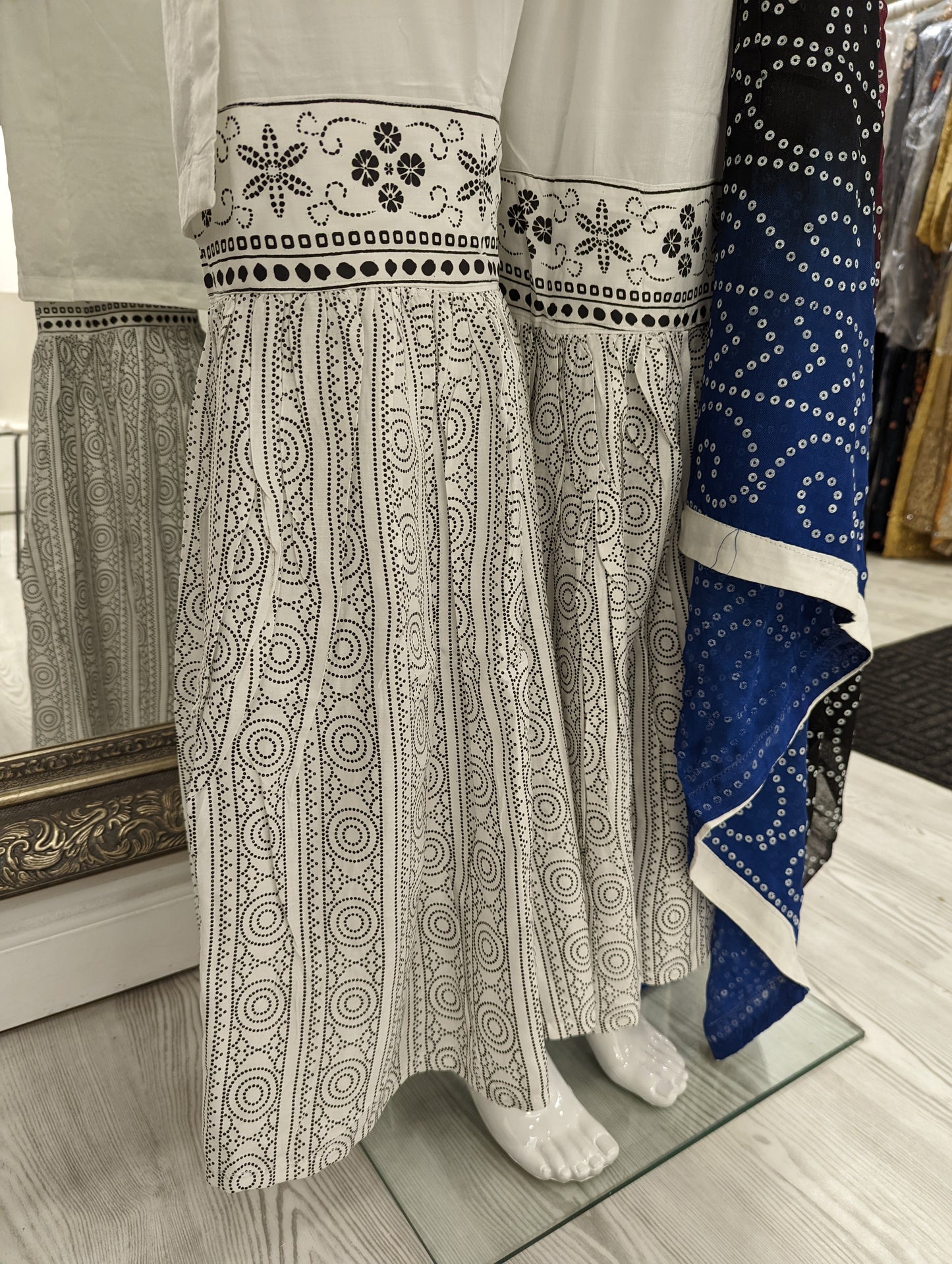 White Gharara Linen Ladies Suit