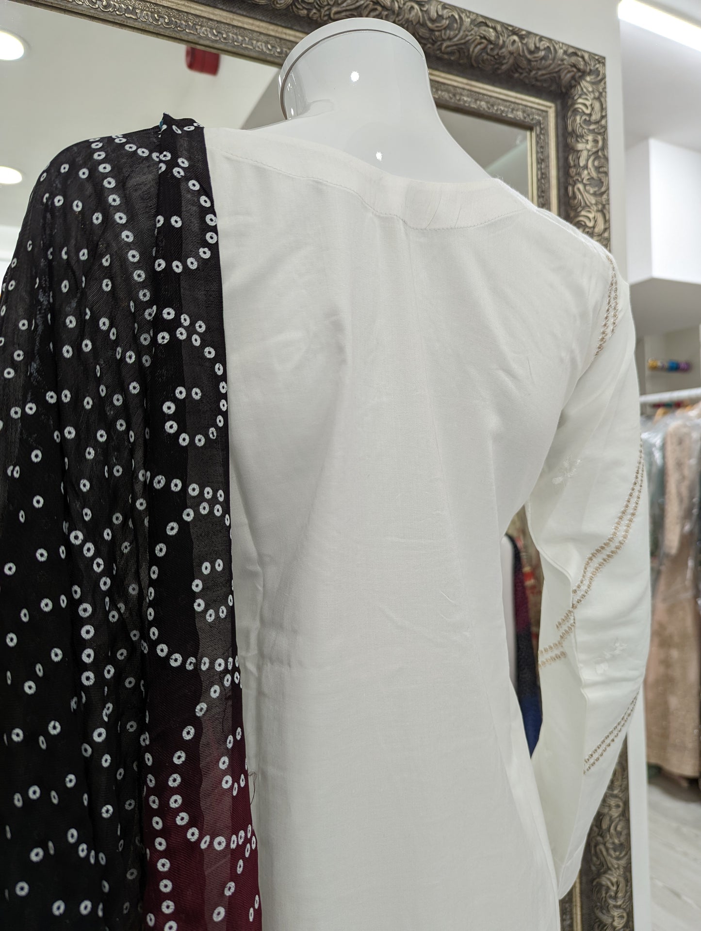 White Gharara Linen Ladies Suit