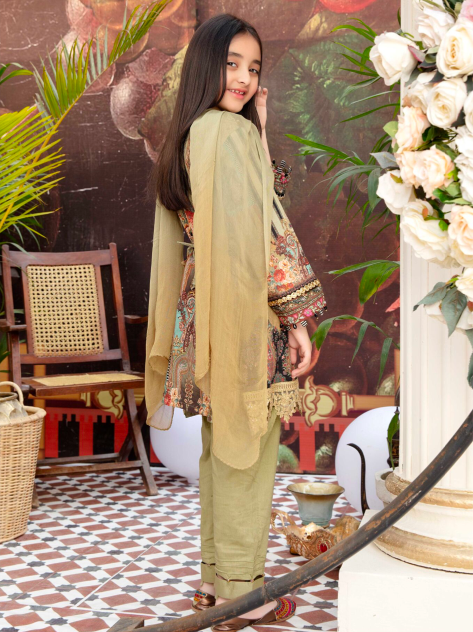Olive Guddiyah Lawn Girls Suit