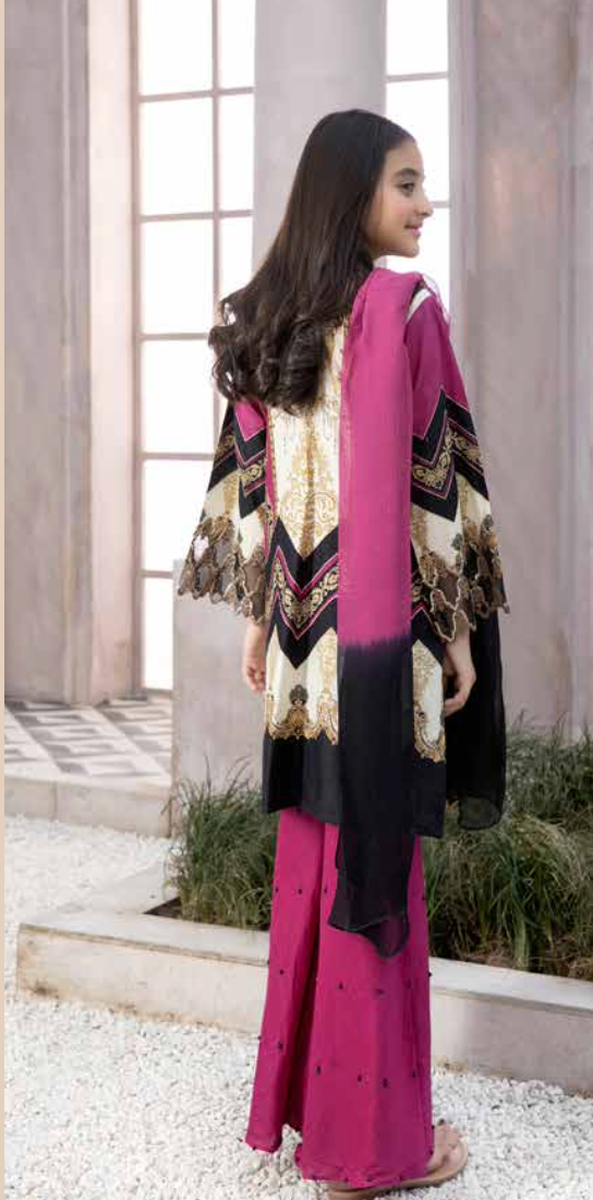 Purple Gharara Festive Lawn Girls Suit