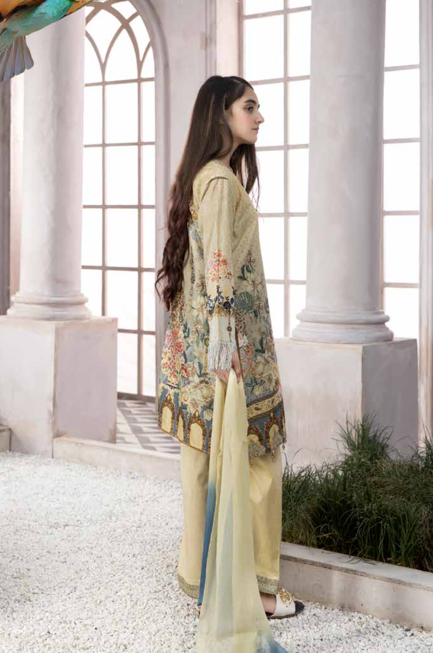Gold Festive Lawn Girls Suit