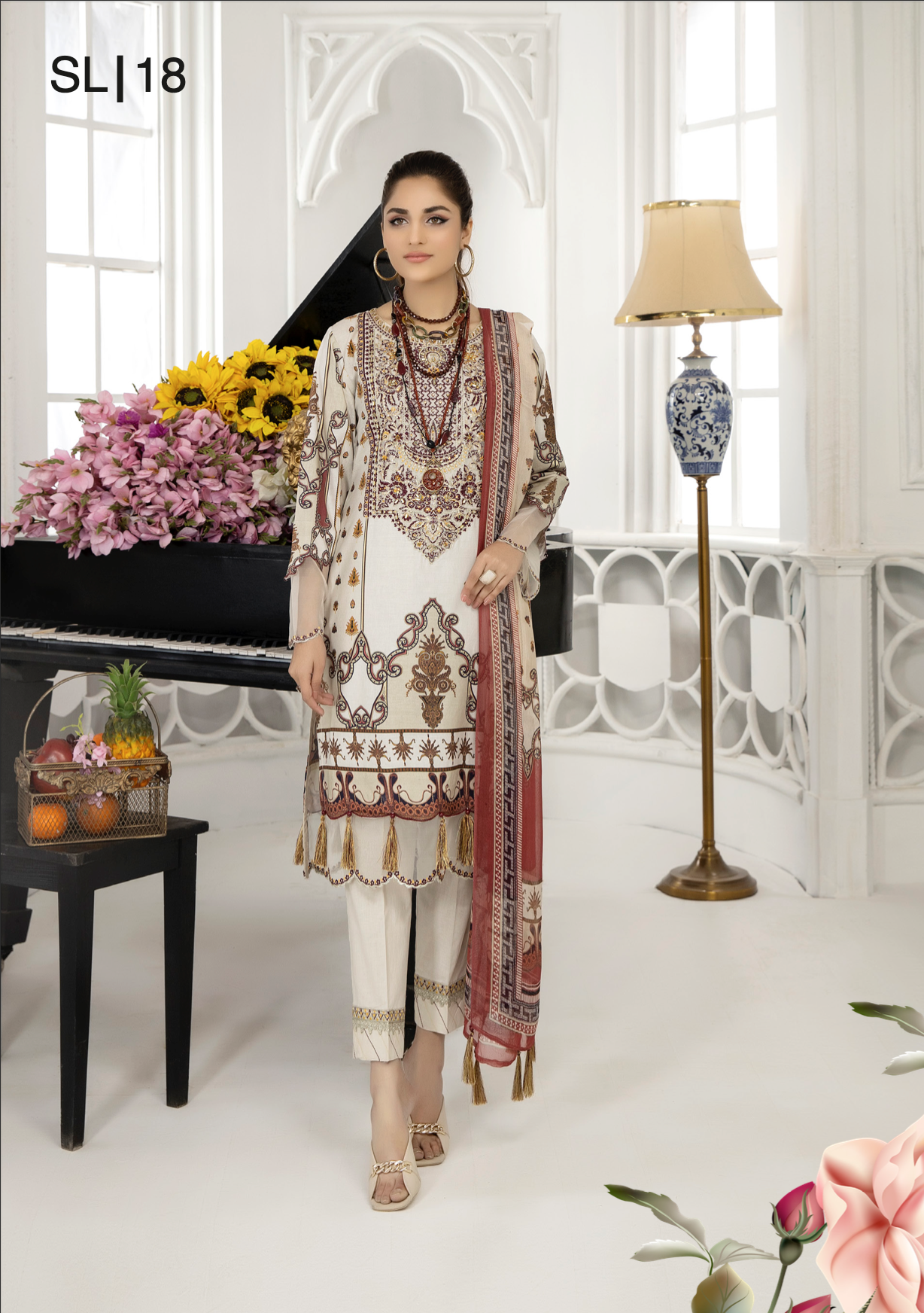 Light Beige Arzoo Lawn Ladies Suit