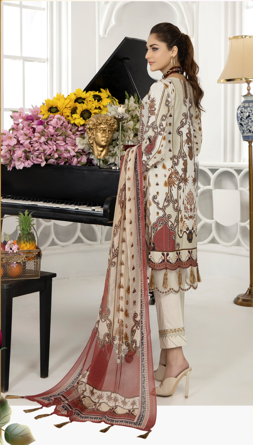 Light Beige Arzoo Lawn Ladies Suit