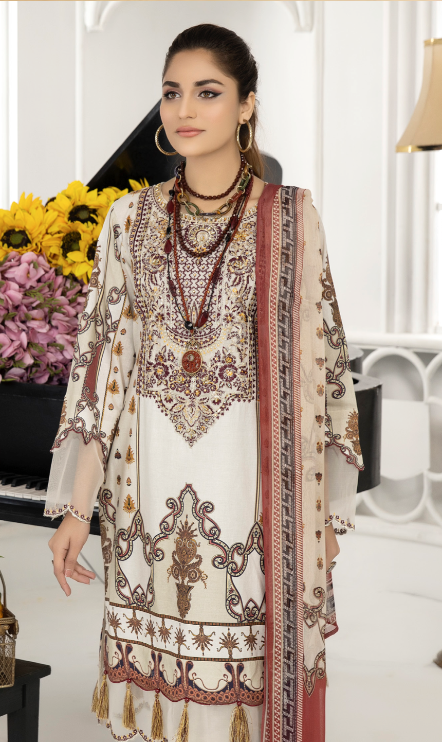 Light Beige Arzoo Lawn Ladies Suit