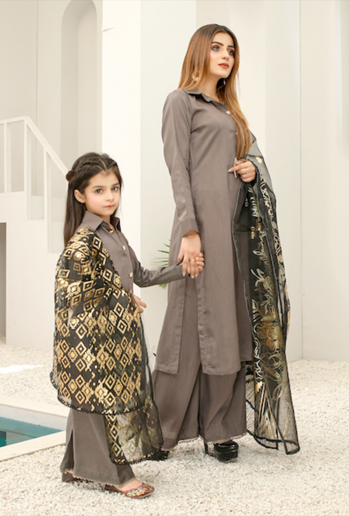 Grey Rangoli Viscose Ladies Suit