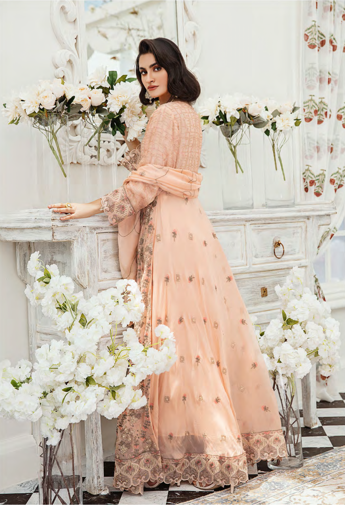 Dusty Pink IVANA Luxury Chiffon Ladies Suit