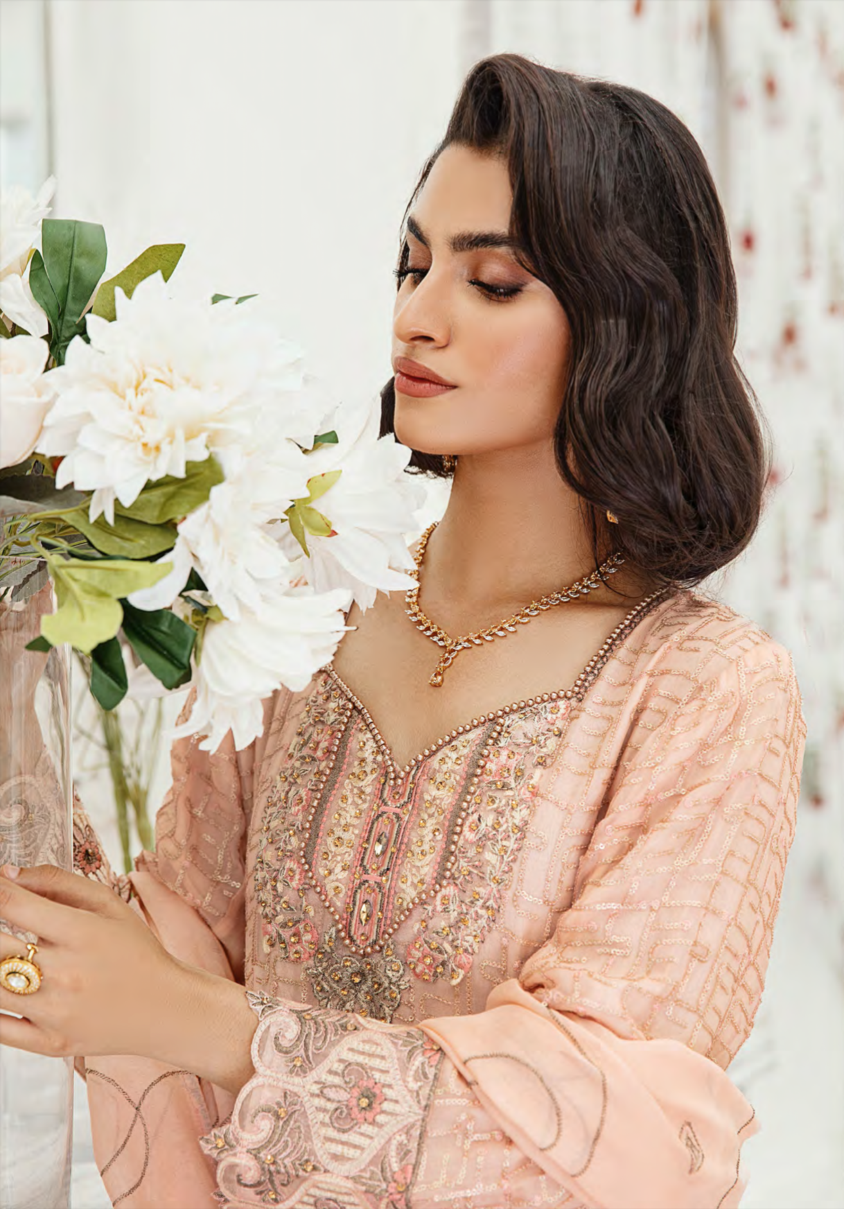 Dusty Pink IVANA Luxury Chiffon Ladies Suit