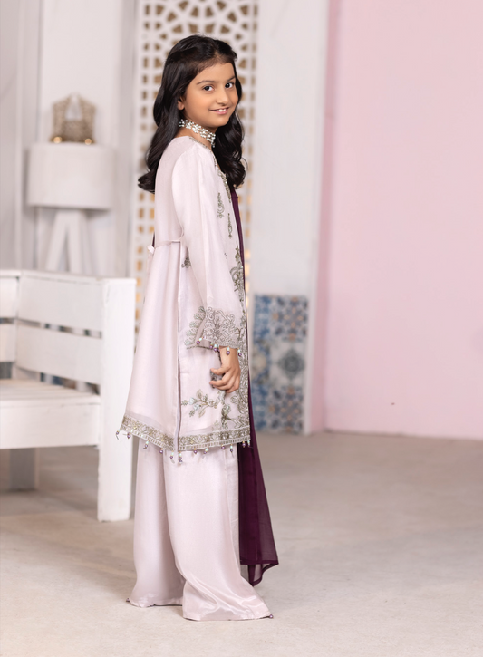 Light Lilac 'Cosmic Sky' Chiffon Girls Suit