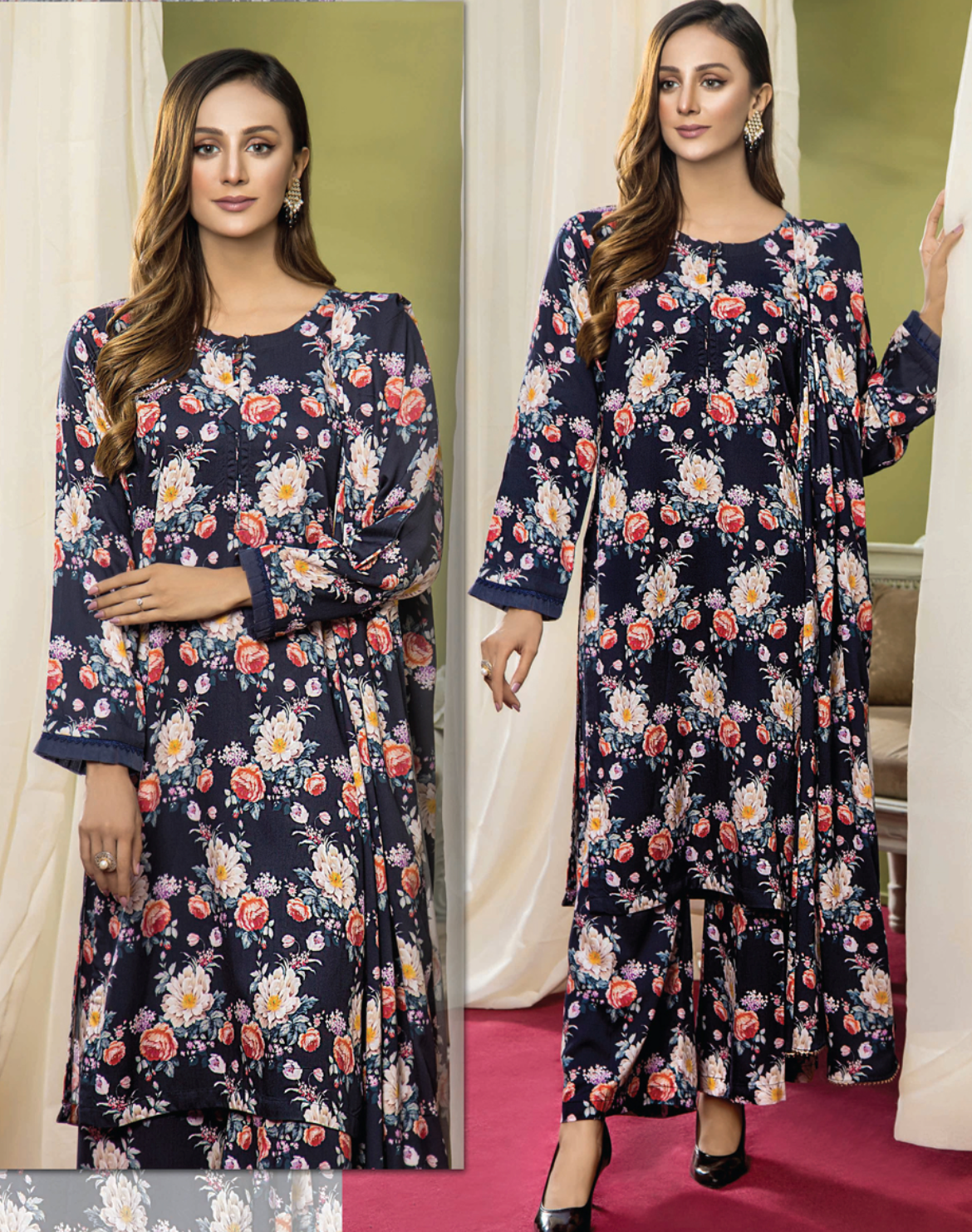 Navy Pari Twill Ladies Suit