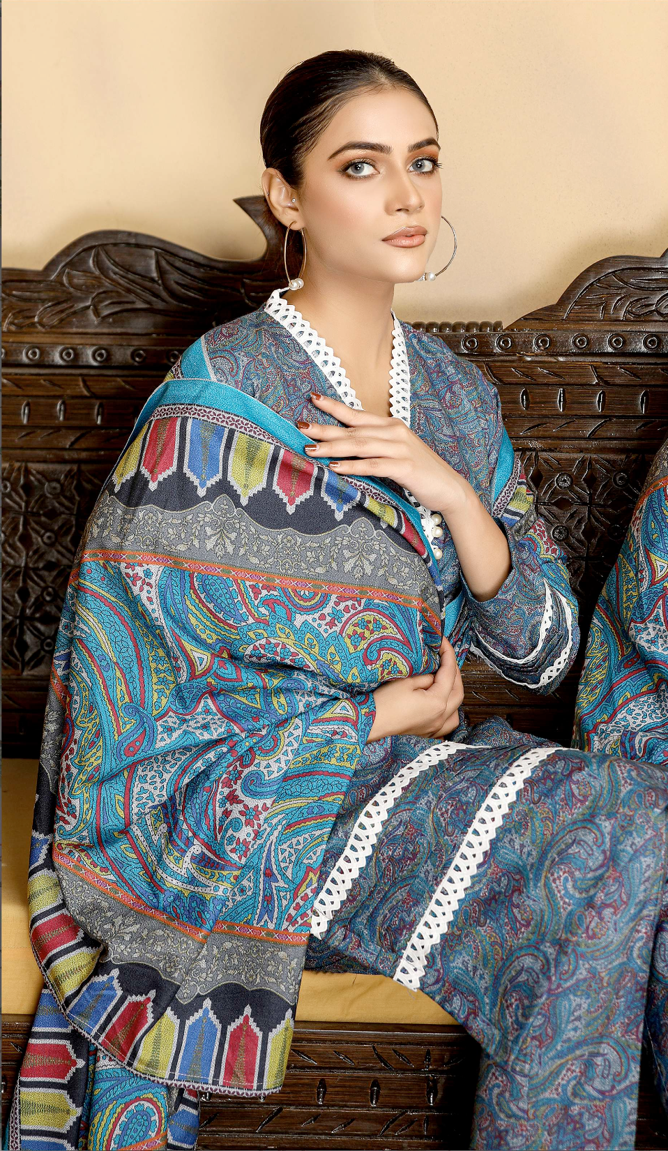 Blue Mahru Dhanak Ladies Suit