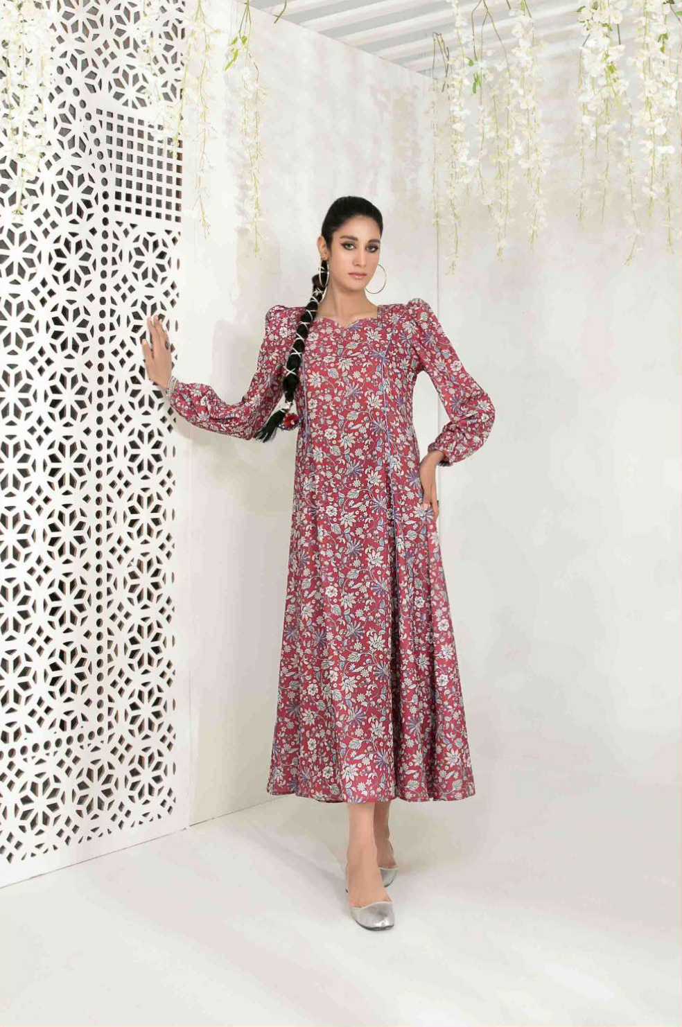 Maroon Zohreh by Tawakkal Linen Ladies Maxi
