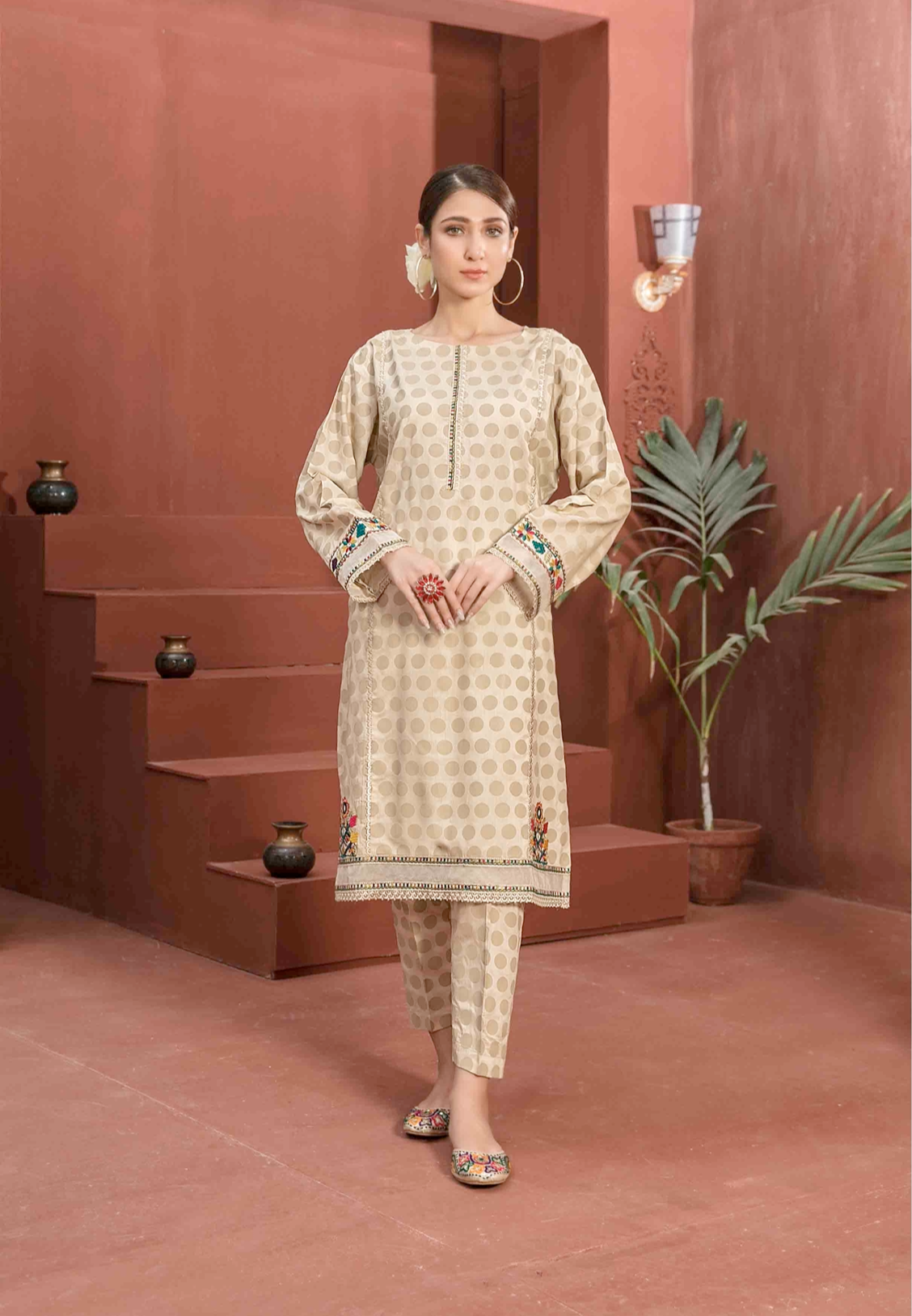 Gold Casablanca by Tawakkal Viscose Ladies Suit