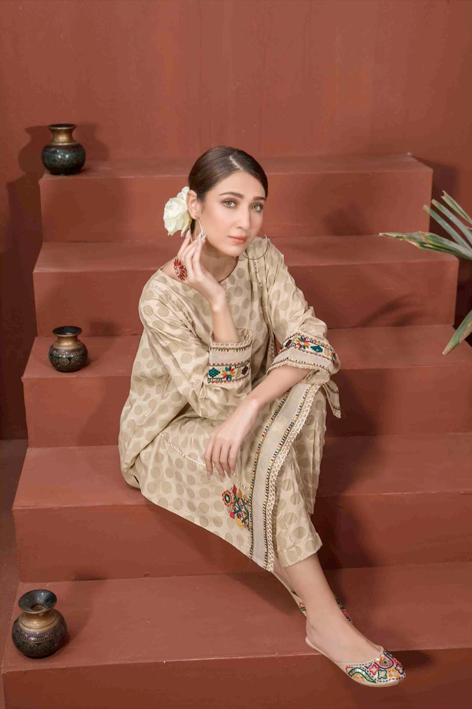 Gold Casablanca by Tawakkal Viscose Ladies Suit