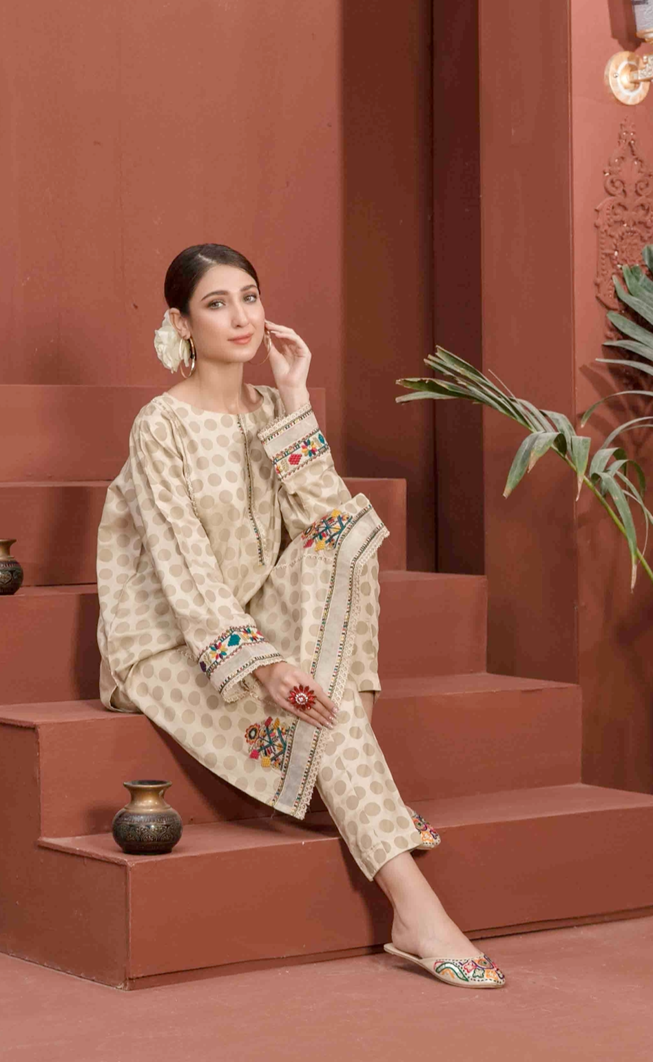 Gold Casablanca by Tawakkal Viscose Ladies Suit