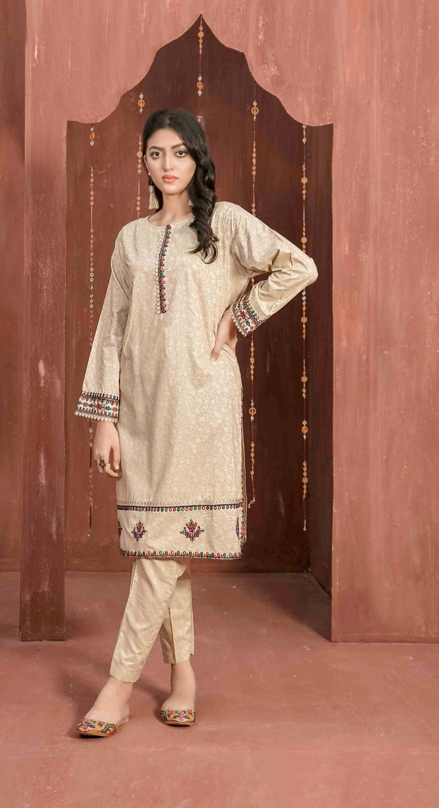 Gold Casablanca by Tawakkal Viscose Ladies Suit