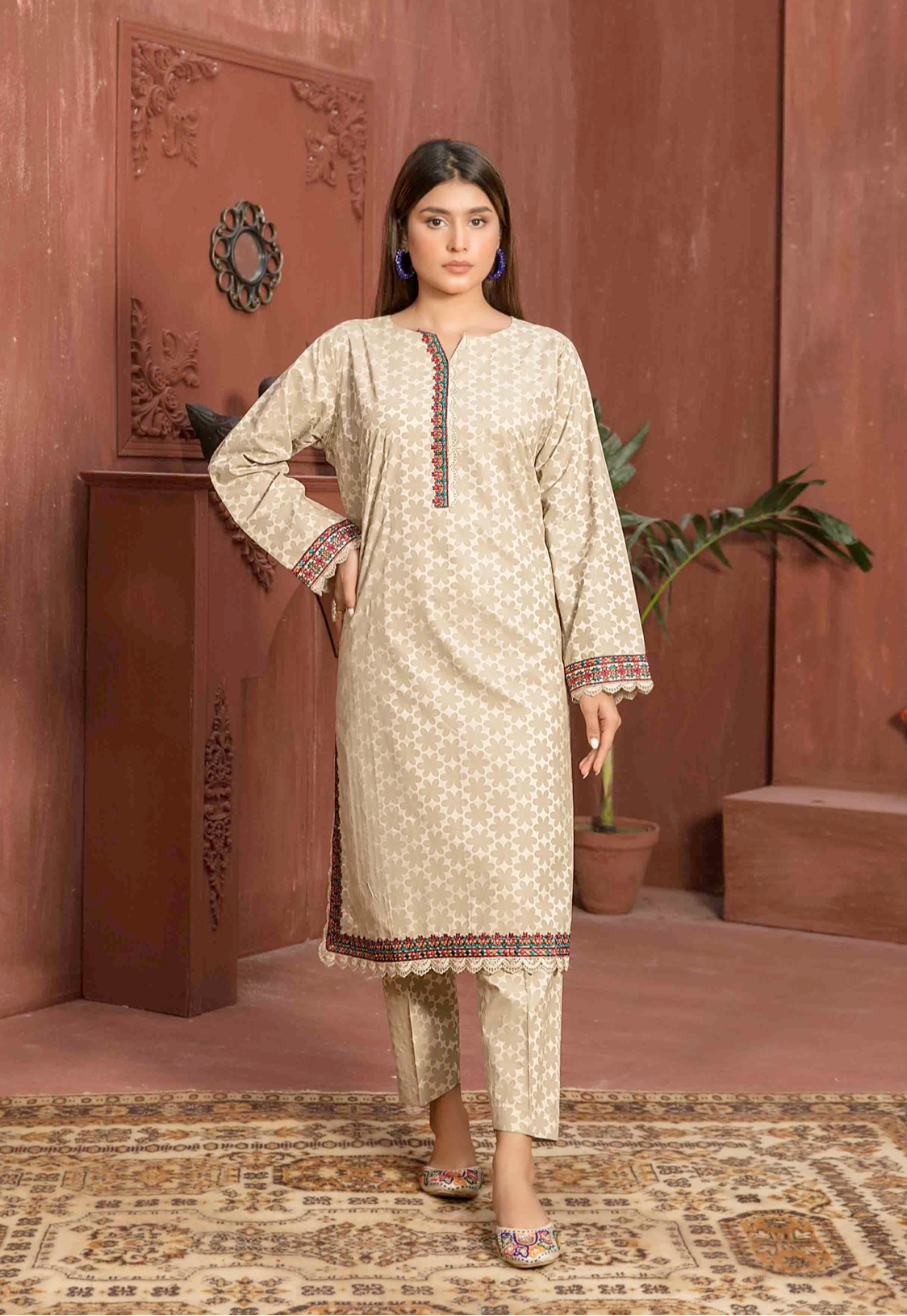 Gold Casablanca by Tawakkal Viscose Ladies Suit