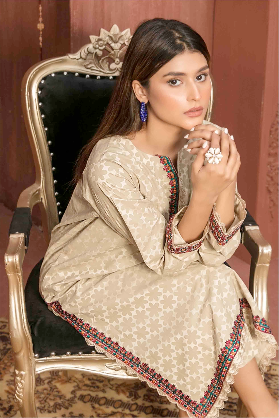 Gold Casablanca by Tawakkal Viscose Ladies Suit
