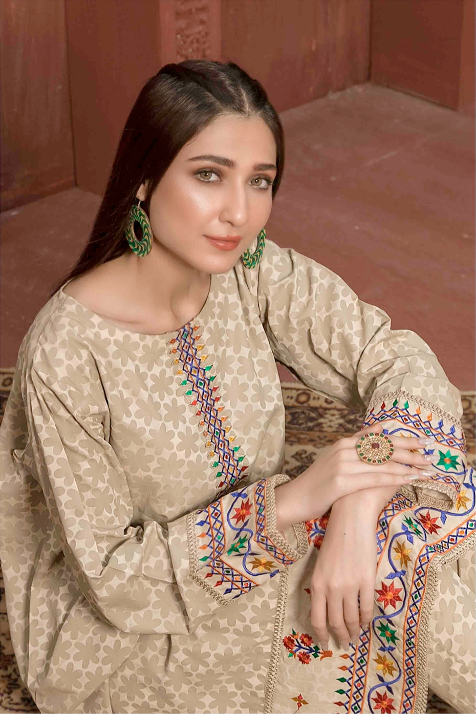 Gold Casablanca by Tawakkal Viscose Ladies Suit