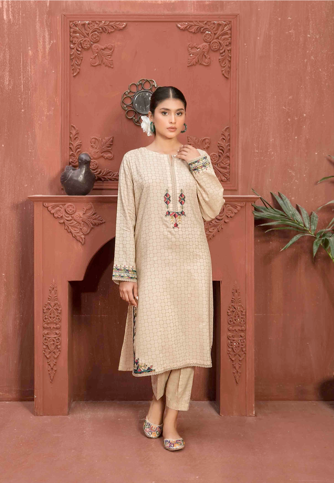 Gold Casablanca by Tawakkal Viscose Ladies Suit