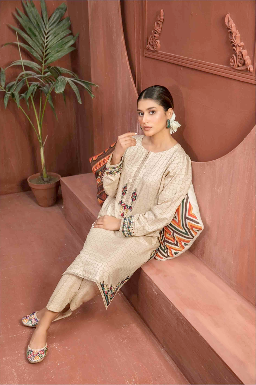Gold Casablanca by Tawakkal Viscose Ladies Suit
