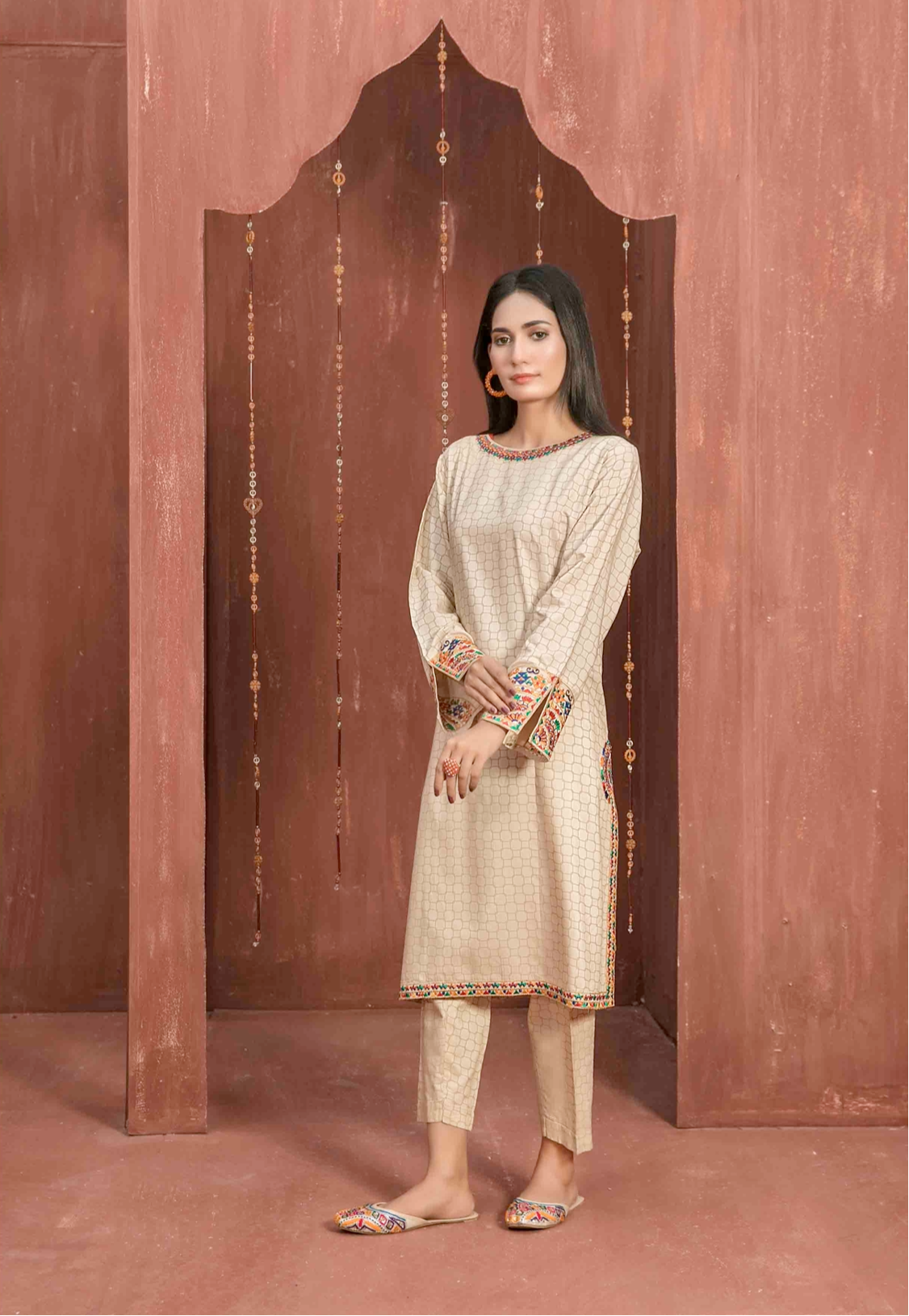 Gold Casablanca by Tawakkal Viscose Ladies Suit