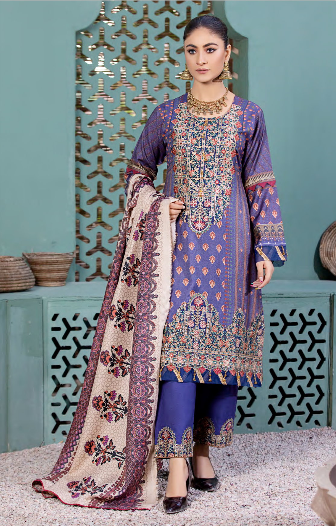 Purple Munira Designer Dhanak Ladies Suit