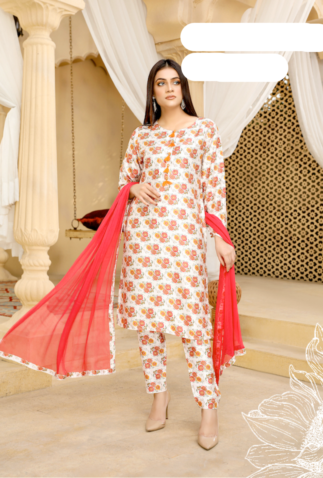 Off White Linen Ladies Suit