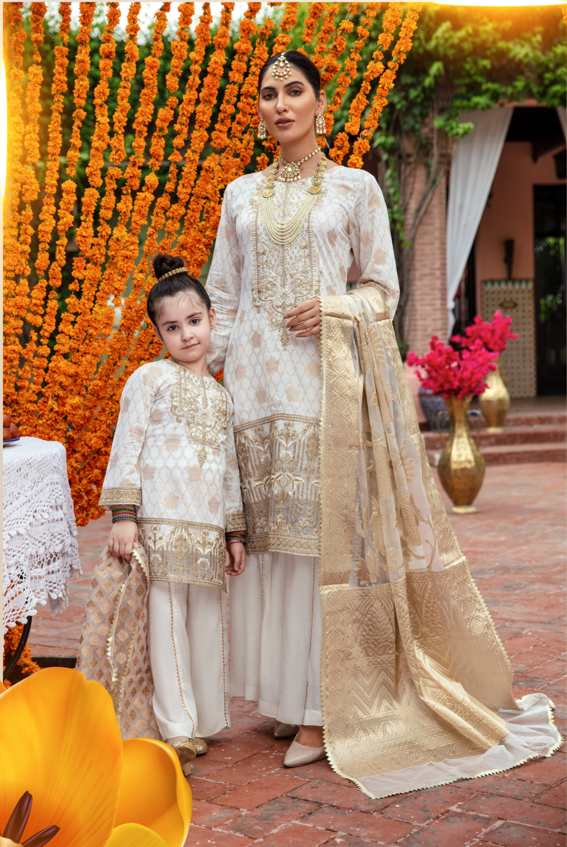 Cream and Gold IVANA Jacquard Ladies Suit