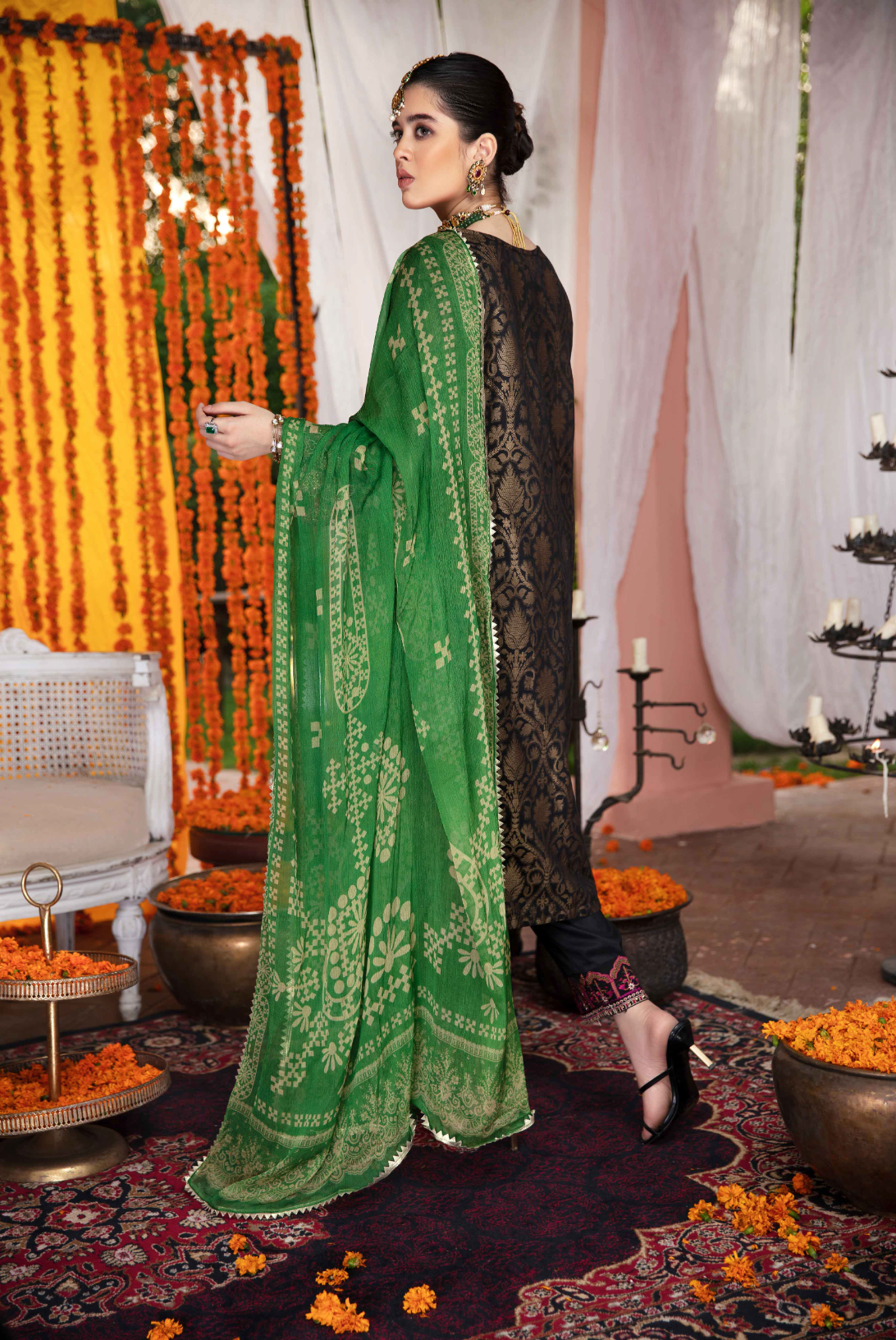 Black IVANA Jacquard Ladies Suit