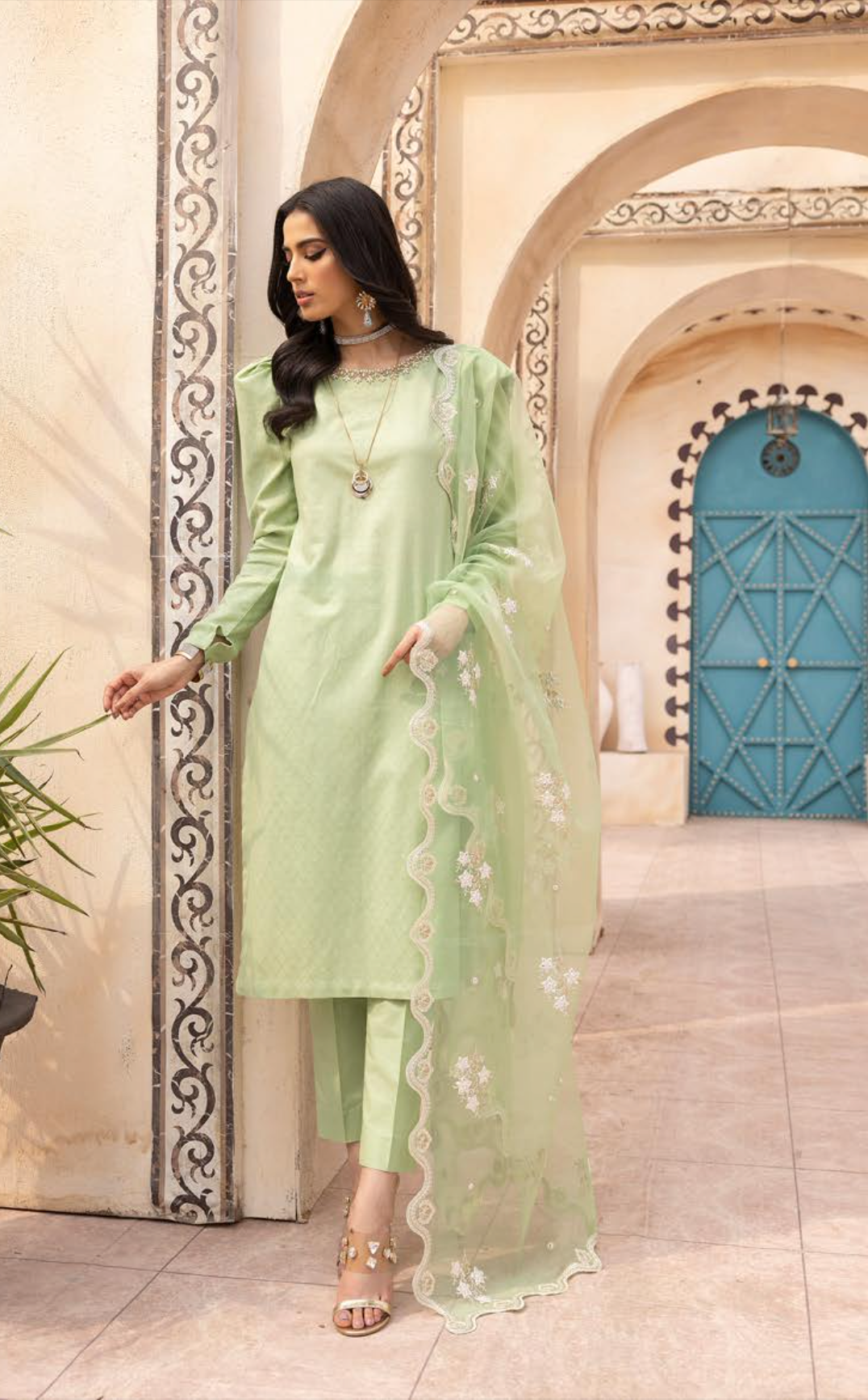 Green Mummy & Me Jacquard Ladies Suit