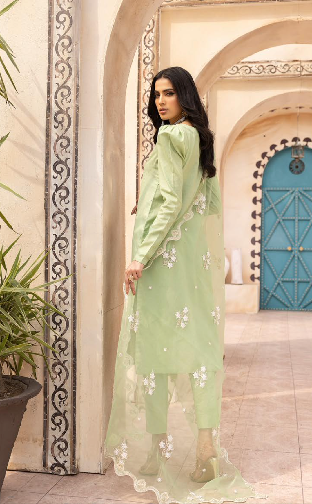 Green Mummy & Me Jacquard Ladies Suit