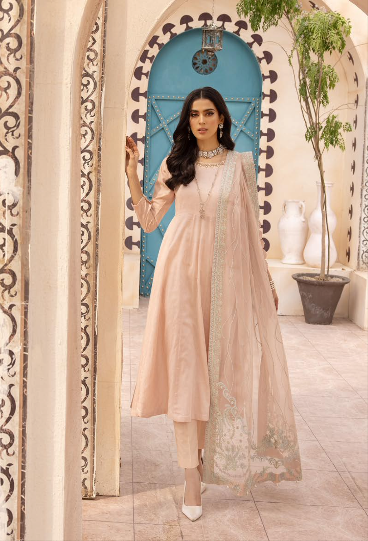 Nude Pink Mummy & Me Jacquard Ladies Suit