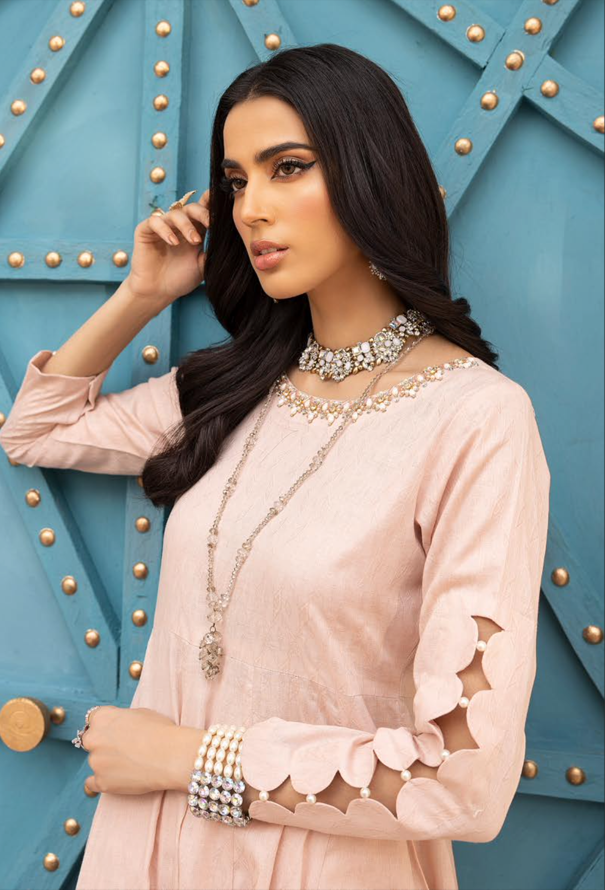 Nude Pink Mummy & Me Jacquard Ladies Suit