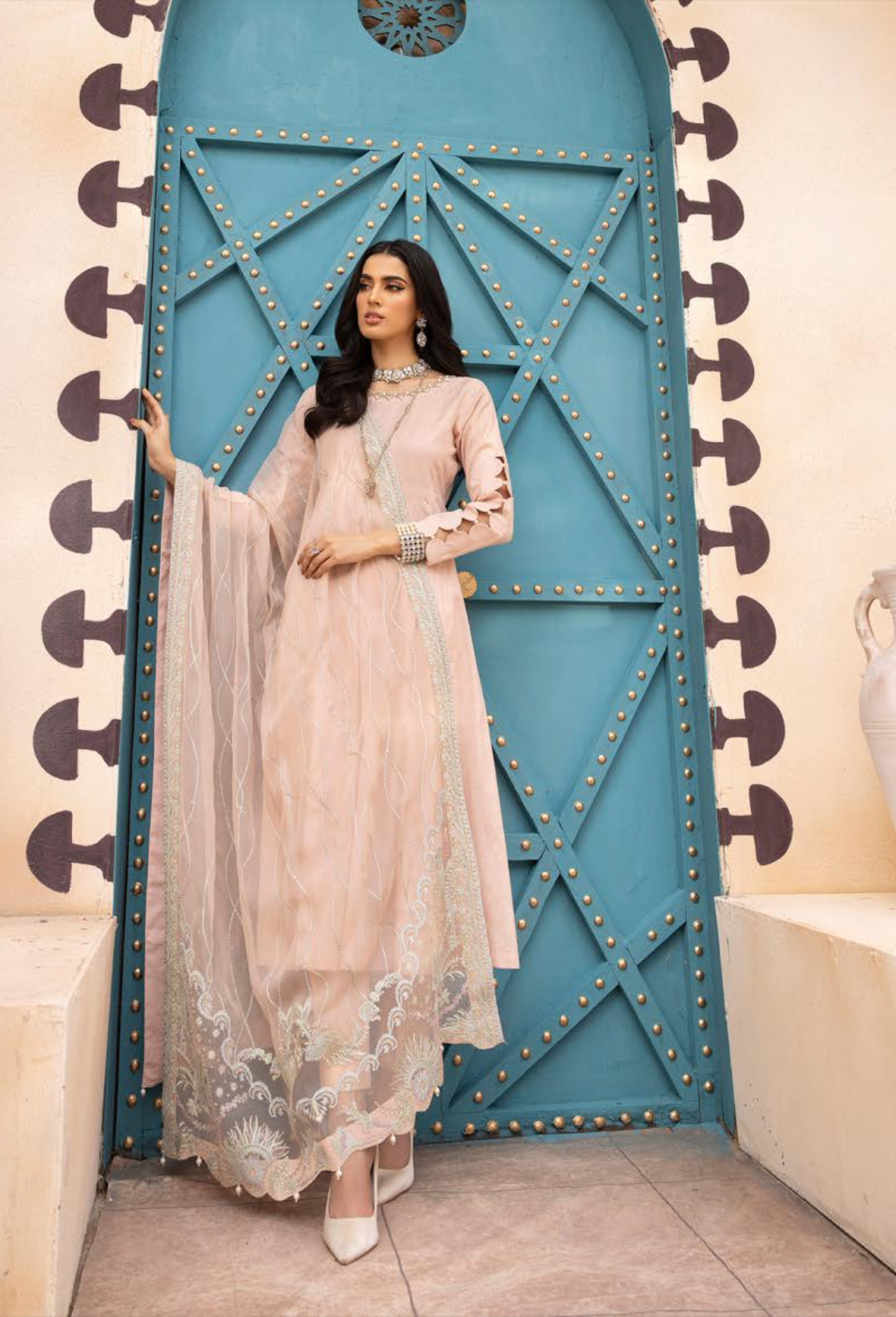 Nude Pink Mummy & Me Jacquard Ladies Suit