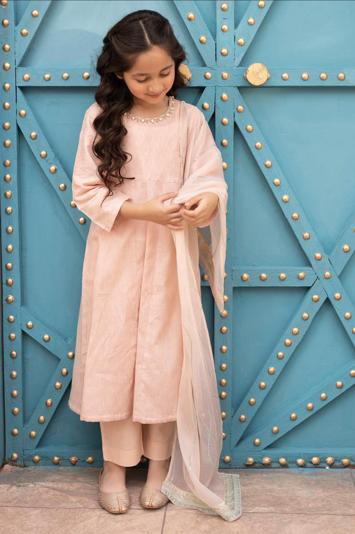 Nude Pink Mummy & Me Jacquard Girls Suit