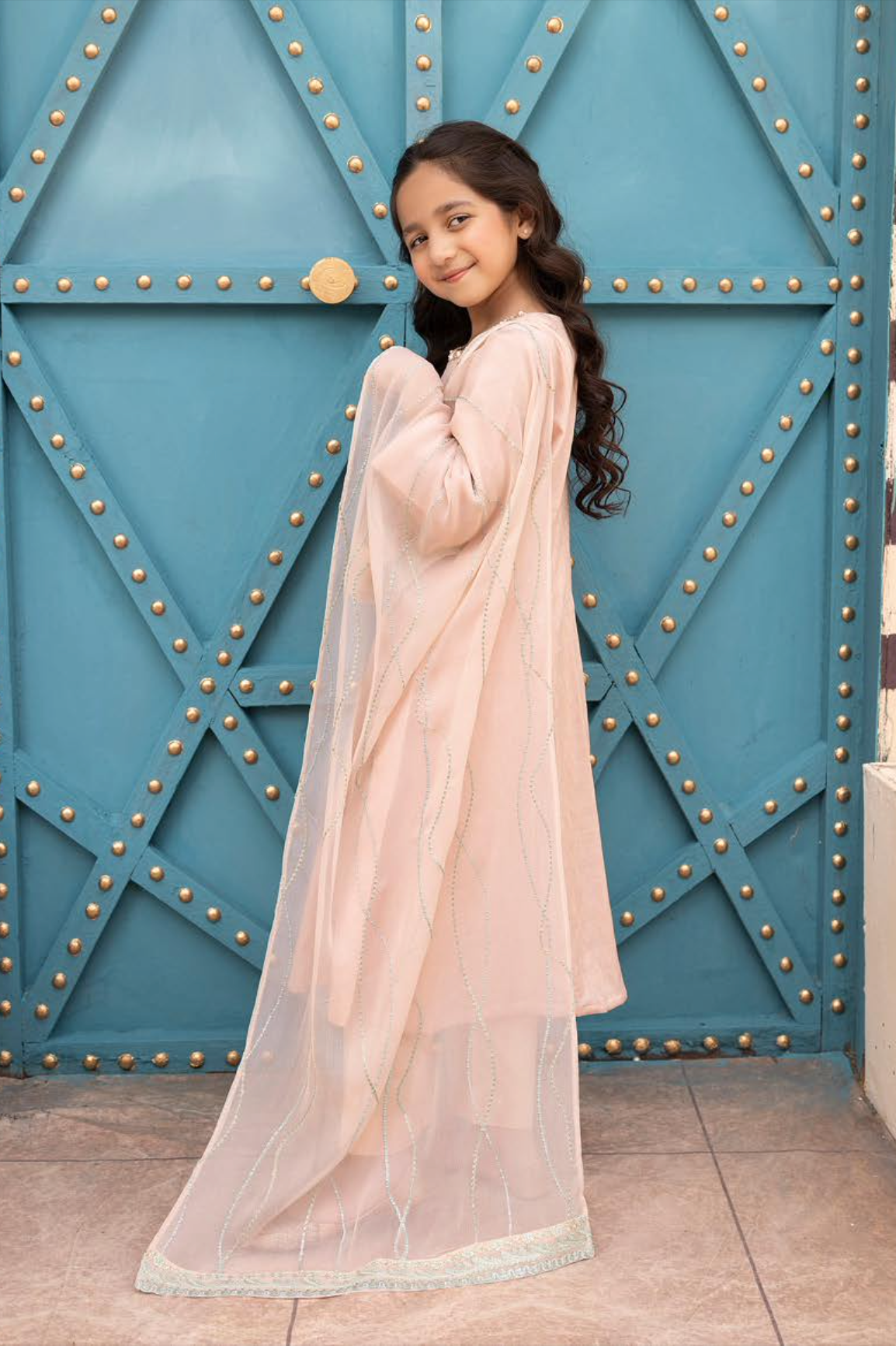 Nude Pink Mummy & Me Jacquard Girls Suit