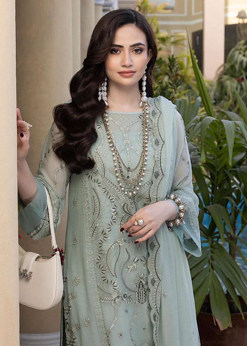 Sage Mint Green 'Merakish' Chiffon Ladies Suit