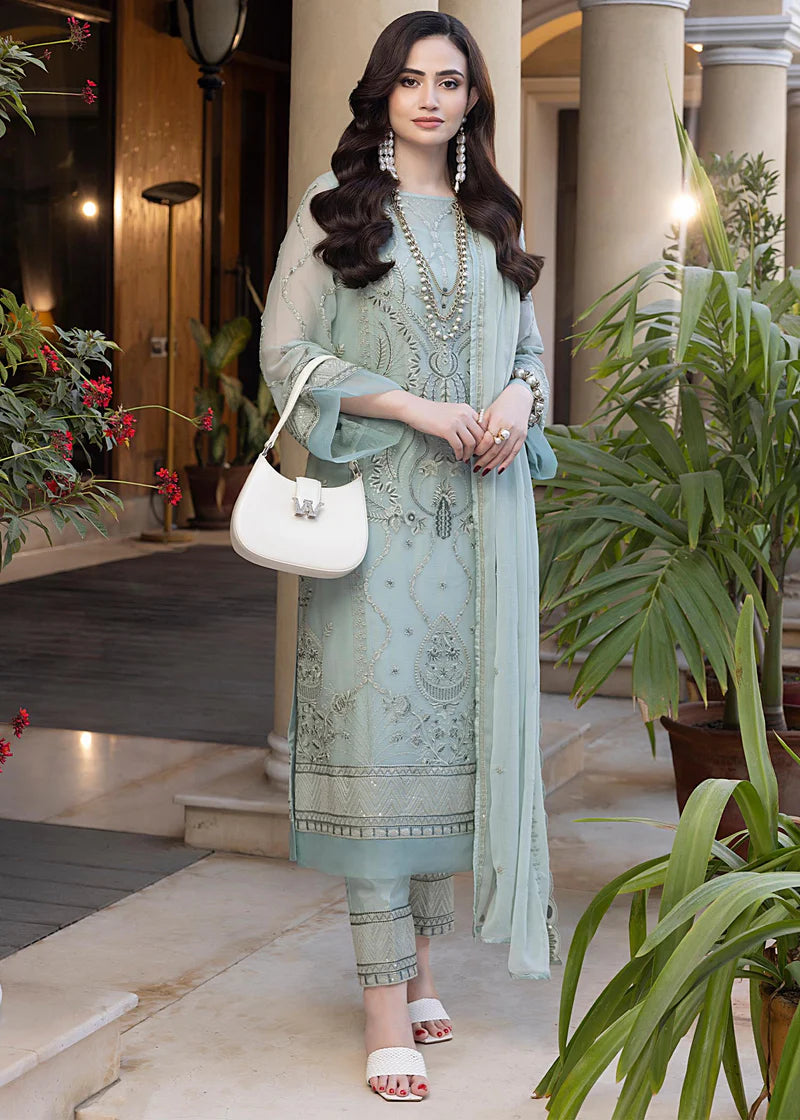 Sage Mint Green 'Merakish' Chiffon Ladies Suit