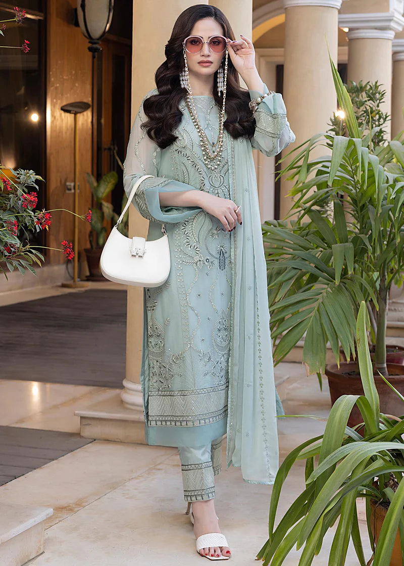 Sage Mint Green 'Merakish' Chiffon Ladies Suit