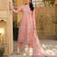 Peach Pink Ally's Jacquard Cotton Ladies Suit