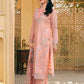 Peach Pink Ally's Jacquard Cotton Ladies Suit