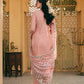 Peach Pink Ally's Jacquard Cotton Ladies Suit