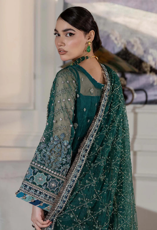 Green 'Essence' Adan's Libas Design Organza Ladies Suit