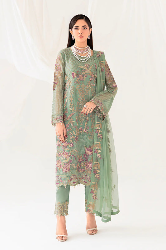 Sage Green Rangoon by Ramsha Chiffon Ladies Suit