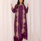 Purple Plum Azure Chiffon Ladies Suit