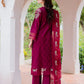 Burgundy 'Aurea' Jacquard Ladies Suit