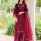 Burgundy 'Aurea' Jacquard Ladies Suit
